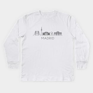 Madrid Skyline Kids Long Sleeve T-Shirt